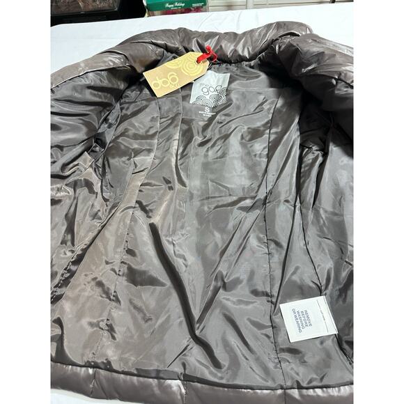 Y2K Gap Women's Puffer Jacket Small Brown Nylon Down Filled Snap Buttons New! - Picture 7 of 10